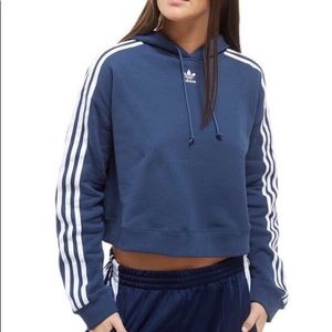 Adidas Originals Trefoil Cropped Hoodie Large New